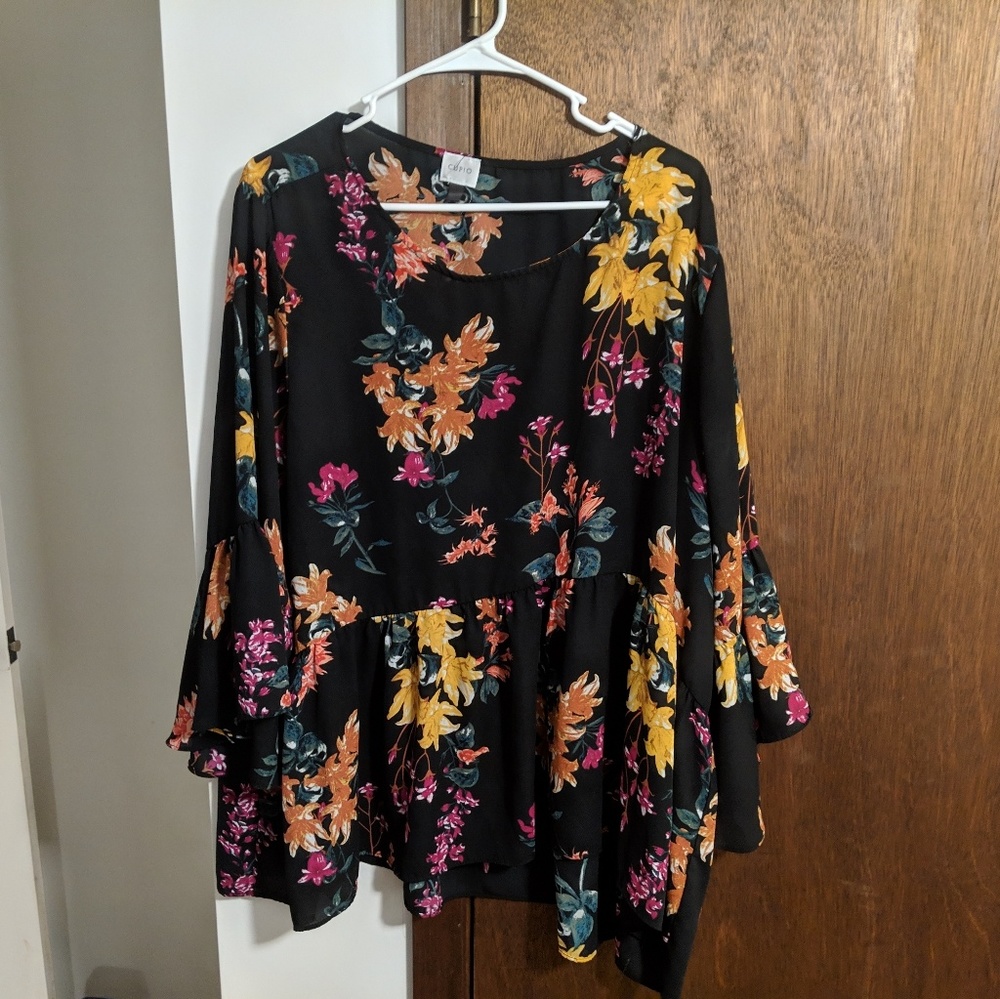 Ruffle peplum blouse